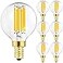 Leools LEOOLS e12 led Bulb dimmable g165 Light Bulb 6W Equal 60 Watt 600lm AC120V e12 Candelabra 60 Watt for ChandeliersCeiling FanVanity Soft White 3000K Globe e12 Bulbs 6Pack