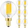 Leools LEOOLS e12 led Bulb dimmable g165 Light Bulb 6W Equal 60 Watt 600lm AC120V e12 Candelabra 60 Watt for ChandeliersCeiling FanVanity Soft White 3000K Globe e12 Bulbs 6Pack