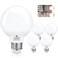 hansang G25 LED Bathroom Light Bulbs 5W 40W Equivalent E26 Base 4000K Natural Daylight Vanity Mirror Light Globe Bulbs Uniform Lighting High CRI Makeup Mirror Light Bulbs NotDimmable 4 Pack