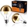 KarlunKoy Half Chrome Light Bulb6W 60W Equivalent Dimmable LED Edison BulbsG80G25 Globe Shape DecorativeHalf Gold Reflected Light2700K Soft White E26 Base Pack of 2