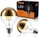 KarlunKoy Half Chrome Light Bulb6W 60W Equivalent Dimmable LED Edison BulbsG80G25 Globe Shape DecorativeHalf Gold Reflected Light2700K Soft White E26 Base Pack of 2