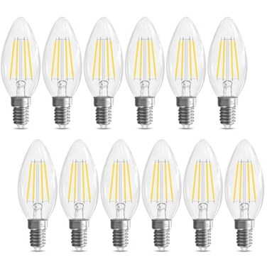 GvvooHome E12 Candelabra Bulb 40 watt Equivalent E12 LED Bulb NonDimmable Chandelier Light Bulbs 5000K Daylight B10 Candle Light Bulbs 90CRI 400LM Cear Glass 12 Pack