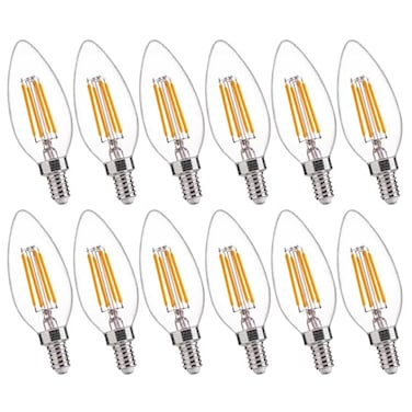 FLSNT B11 E12 LED Candelabra Bulbs 60W Equivalent Dimmable LED Candle Light Bulbs 2700K Soft White Warm Light Pack of 12