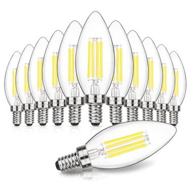 MAXvolador Dimmable E12 LED Candelabra Bulbs 60W Equivalent Daylight White 5000K 600LM Chandelier Light Bulb B11 LED Candle Light Bulbs 12 Pack