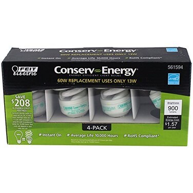 Conserv Energy Feit 13w Energy Efficient Light Bulbs 60w Equivalent 4 Pack