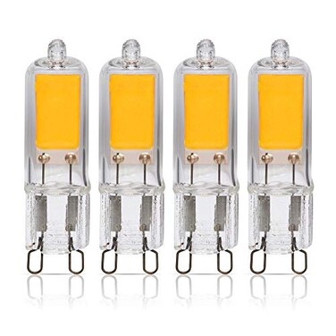 Simba Lighting G9 LED COB Light Bulb 4 Pack 2W T4 20W to 25W Halogen Replacement for Pendants Ceiling Lights Desk Lamp Wall Sconce 120V JCD BiPin Base NonDimmable 2700K Warm White