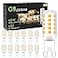 TJOY 12 Pack G9 LED Bulb 4W Equivalent 40 Watt Replacement G9 Halogen Light Bulb 3000K Soft Warm White T4 Bipin Base Small G 9 Socket for Chandelier 120V 450 Lumen Nondimmable