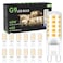 TJOY 12 Pack G9 LED Bulb 4W Equivalent 40 Watt Replacement G9 Halogen Light Bulb 3000K Soft Warm White T4 Bipin Base Small G 9 Socket for Chandelier 120V 450 Lumen Nondimmable