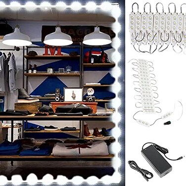 LEDUPDATES Storefront LED Light 60ft Super Bright Pure White 5630 Injection Module with UL 12v AC Power Supply