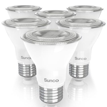 Sunco Lighting Sunco 6 Pack PAR20 LED Bulbs Flood Light Bulb 500 LM 7W 50W Equivalent 3000K Warm White E26 Medium Base Dimmable Track Lighting for IndoorOutdoor Use Wet Rated UL
