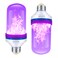 OMK Purple LED Flame Light Bulbs Flickering Gravity Sensing E26 Base Holiday Valentine Decoration 2Pack