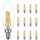 LiteHistory E12 led Bulb Dimmable 6W Equal 60 Watt LED Light Bulbs 2700K AC120V Edison Bulb B10 B11 Candelabra Bulbs for Chandelier and Ceiling Fan Light Bulbs 600LM e12 Bulb 12Pack