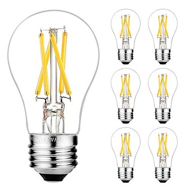 LiteHistory E26 Edison Bulb 6W60 watt Light Bulb Dimmable Daylight 5000K Edison Light Bulb 60 Watt AC120V A15 led Bulb for Ceiling FanVanityRefrigeratorWall scones 600lm E26 Light Bulb 6Pack