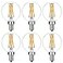LiteHistory Litehistory e12 led Bulb dimmable g165 Light Bulb 6W Equal 60 Watt Light Bulb 600lm AC120V e12 Candelabra Bulb 60 Watt for ChandeliersCeiling FanVanity Warm White 2700K Globe Bulb 6Pac