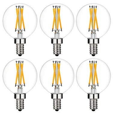 LiteHistory Litehistory e12 led Bulb dimmable g165 Light Bulb 6W Equal 60 Watt Light Bulb 600lm AC120V e12 Candelabra Bulb 60 Watt for ChandeliersCeiling FanVanity Warm White 2700K Globe Bulb 6Pac