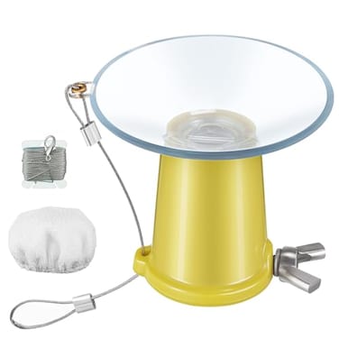 Dreyoo Light Bulb Changer for High Ceilings and Recessed Lights Suction Cup Light Bulb Changer Compatible with DocaPole and Other Standard Threaded Extension Pole Pole Not Included Yellow