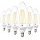 Sunco Lighting 6 Pack Dusk to Dawn LED Outdoor Light Bulb B11 Edison Filament Candelabra Bulbs for Porch Lighting 500 LM 5W 40W Equivalent 3000K Warm White E12 Base Photocell Sensor UL