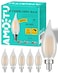 AMDTU E12 Type C 2200k 40 Watt Equivalent Frosted LED Bulb Candelabra Candle Dimmable Small Base Chandelier Light Ideal for Dining Rooms Living Rooms and bedrooms Long Lasting Light for Cozy Settings