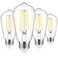 ASOMST 4Pack Vintage Edison LED Bulbs 60W Equivalent 850LM 6W Edison Light Bulb Daylight White 5000K ST58 LED Filament Bulb E26 Base NonDimmable