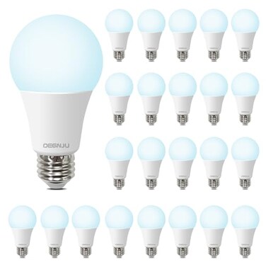 DEGNJU LED Light Bulbs 100 Watt Equivalent LED Bulbs A19 5000K Daylight E26 Standard Base 1500 Lumens NonDimmable 13W Bright White E26 Bulbs for Bedroom Home Office 24 Pack