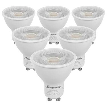 DEWENWILS 6Pack GU10 LED Light Bulb Dimmable 5000K Daylight GU10 Bulb Replacement for Track Lighting 7W50W Equivalent LED Bulbs for Living Room Kitchen Range Hood Bathroom 500LM