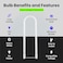 Feit Electric T8 UBend LED Tube Light 15 Watts Replaces 32W FB32T8 Fluorescent UBend 2100 Lumens Cool White 4000K Type AB Direct Replacement or Ballast Bypass G13 Base 50000 Hours 4Pack