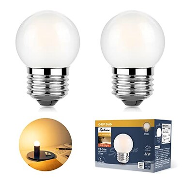 Sphoon G40 Led Low Wattage Bulb 3W Equivalent 25 Watt Light Bulbs Standard E26 Small Power Frosted Warm White 2700K Dimmable for Bathroom Bedside Accent Lamps Appliance Bulb Refrigerator Pack of 2