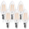 GvvooHome Candelabra Light Bulbs 40 watt Equivalent Chandelier Light Bulb NonDimmable E12 LED Bulb B10 Candle Bulb 2700K Soft White 90CRI 400LM Cear Glass 6 Pack