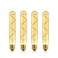 helloify T10T32 Dimmable Vintage LED Edison Tubular Bulb 40W Equivalent High Brightness 2500K Warm White Light Amber Glass Tube Cover Light E26 Screw Base 4PCS