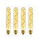 helloify T10T32 Dimmable Vintage LED Edison Tubular Bulb 40W Equivalent High Brightness 2500K Warm White Light Amber Glass Tube Cover Light E26 Screw Base 4PCS