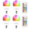 ILC E12 LED Light Bulbs 40w Equivalent 5W Color Changing RGB 5700K Daylight White Small Base Candelabra Round Light Bulb A15 Candle Base 12 Colors 2 Modes Timing with Remote Control 4 Pack