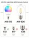 ILC E12 LED Light Bulbs 40w Equivalent 5W Color Changing RGB 5700K Daylight White Small Base Candelabra Round Light Bulb A15 Candle Base 12 Colors 2 Modes Timing with Remote Control 4 Pack