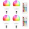 ILC E12 LED Light Bulbs 40w Equivalent 5W Color Changing RGB 5700K Daylight White Small Base Candelabra Round Light Bulb A15 Candle Base 12 Colors 2 Modes Timing with Remote Control 4 Pack