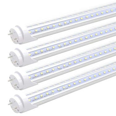 KALINA 2FT LED Tube Lights 15W30W Fluorescent Bulb Replacement V Shaped 6000K Cool White Ballast Bypass Clear Cover 4Pack