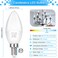 MAXvolador E12 LED Candelabra Light Bulbs 60W Equivalent Daylight White 5000K 600 Lumen Chandelier Bulb 6W B11 Candle Base NonDimmable Pack of 6
