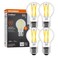 LEDVANCE Sylvania LED TruWave Natural Series A19 Light Bulb 100W Equivalent Efficient 15W 1600 Lumens Medium Base Dimmable Clear 3500K Bright White 4 Pack 42274