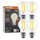 LEDVANCE Sylvania LED TruWave Natural Series A19 Light Bulb 100W Equivalent Efficient 15W 1600 Lumens Medium Base Dimmable Clear 3500K Bright White 4 Pack 42274