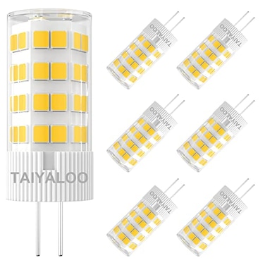 TAIYALOO G4 LED Bulb 5W 2700K Warm White 12V ACDC BiPin T3 JC Type 40W Halogen Equivalent for Outdoor Landscape Lighting Deck Stair Step Path Paver Lights Home Lighting 6 Pack