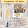 TJOY LED Candelabra Bulbs Dimmable 60W Equivalent Chandelier Light Bulb E12 Small Base 45W 2700K Soft Warm White B11 Vintage Filament Clear Glass Candle Light for Ceiling Fan Chandeliers 12Pack