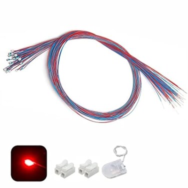 ZZHOB 25PCS PreWired 0805 SMD LEDsLight Mode Continuous Red Light Micro LED Light Emitting Diode with Assembly Accessories Red 25pcs