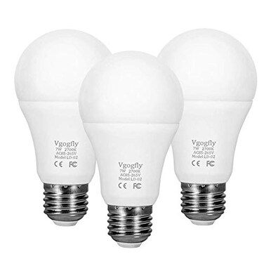 Vgogfly Dusk to Dawn Light Bulb Sensor Smart LED Outdoor Lighting Bulbs Lamp 7W E26E27 Automatic OnOff IndoorOutdoor Yard Porch Patio Garden Warm White 3 Pack