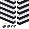 Muzata 10Pack 66FT2M PlusSize Spotless LED Channel Black LED Strip Diffuser Channel with Milky Frosted White Diffuser Cover U103 BW 2M