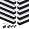 Muzata 10Pack 66FT2M PlusSize Spotless LED Channel Black LED Strip Diffuser Channel with Milky Frosted White Diffuser Cover U103 BW 2M