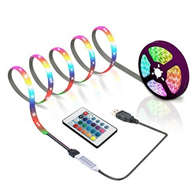 BIHAND 984ft USB LED Strip Lights USB Rope Lights with 24 Keys Remote DIY Indoor Decoration