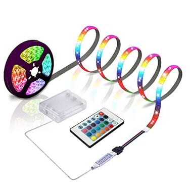GOIEHIR LED Strip Lights Battery Powered 24 Keys Remote Control Light Strip for Parties DIY Indoor Decoration 656ft2m