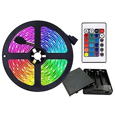 Iyicuus Battery Powered LED Strip Lights 98ft 24Keys Remote Controlled DIY Indoor and Outdoor Decoration 1