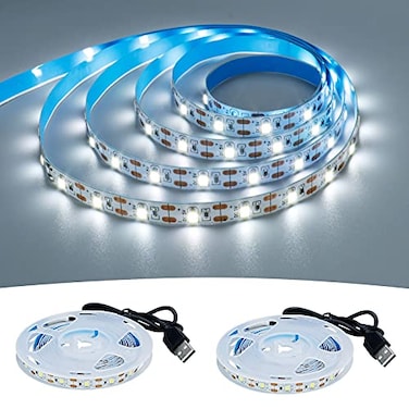 KXZM USB LED Strip Light Cool White 6000K 5V USB Powered 1312ft4M 240LEDs Flexible SMD2835 High Brightness NoWaterproof IP20 LED Tape Lights2pcs x 66ft