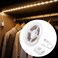 LUXJET Rechargeable Motion Sensor Wardrobe Light 33ft Flexible LED Strip with 30LED PIR and Light Sensor Warm White Night Light for Bedroom Kitchen Wall Closet Cabinet
