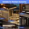 LUXJET Rechargeable Motion Sensor Wardrobe Light 33ft Flexible LED Strip with 30LED PIR and Light Sensor Warm White Night Light for Bedroom Kitchen Wall Closet Cabinet