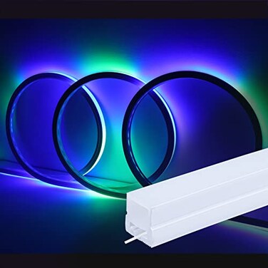 Muzata 165FT5M Silicone LED Channel IP67 Waterproof and Dustproof Flexible Bendable Spotless Diffuser Channel fit Neon LED Strips Width up to 11MM USC4 5M